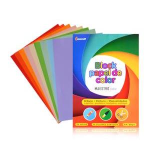 BLOC PAPEL COLOR FORMATO A4 MAESTRO x 30 hojas