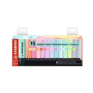 MARCADOR FLUO STABILO PASTEL x 15 COLORES