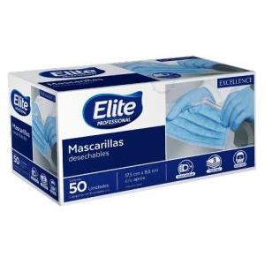 MASCARILLA DESCARTABLE ELITE PROFESIONAL x 50 unidades