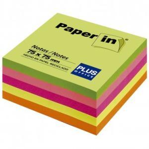 NOTAS AUTOADHESIVAS 75 x 75 mm FLUO CUBO 300 h PLUS OFFICE