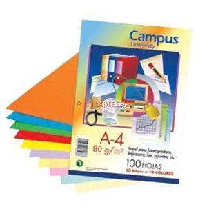 PAPEL VARIOS COLORES INTENSOS CAMPUS x 100h
